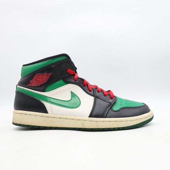 Nike Air Jordan 1 Men’s Size 10.5 Mid Pine Green Black Sneakers 554724-067 - Picture 1 of 10